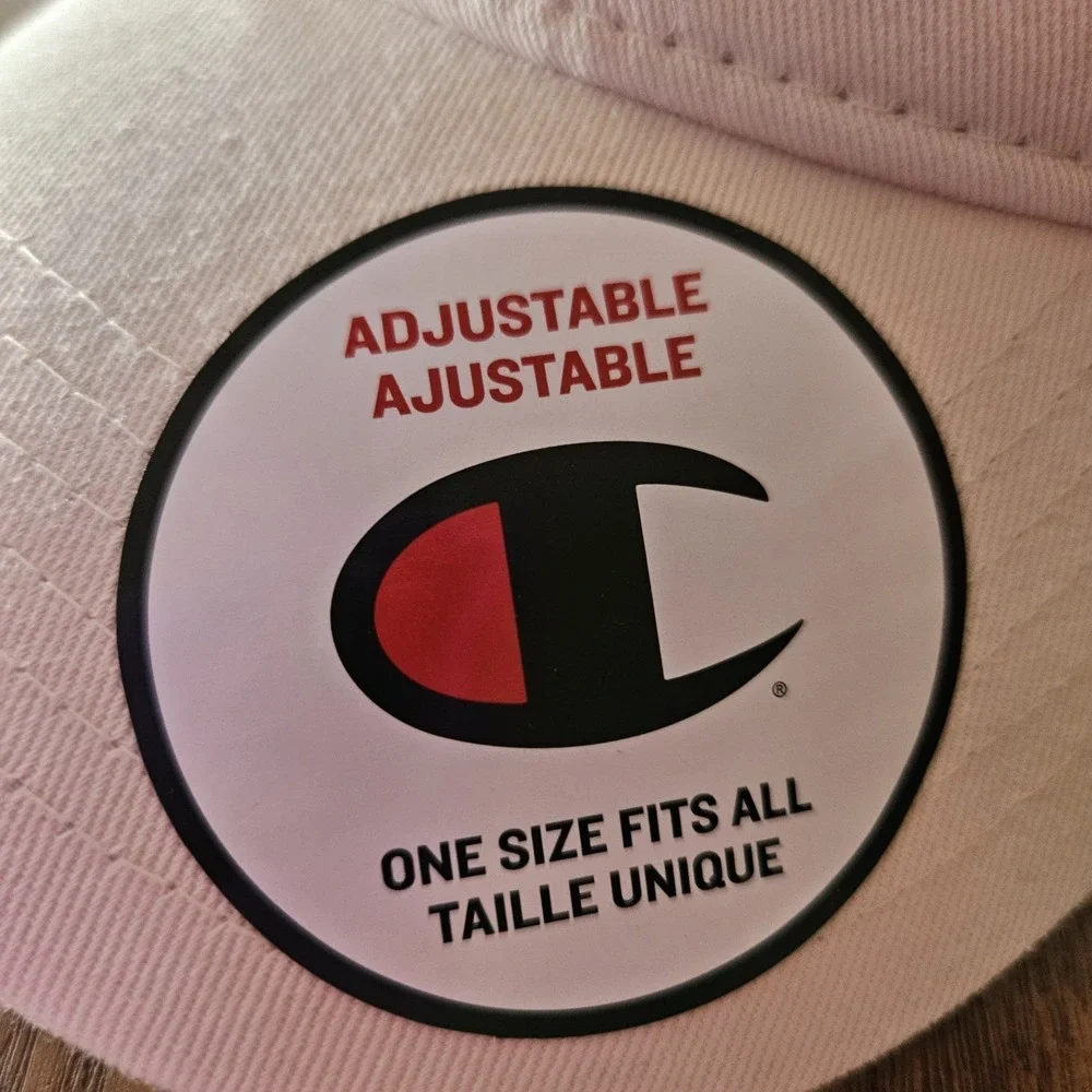 Champion Baseball Cap Womens OSFA Baby Pink Script Logo Adjustable Hat New